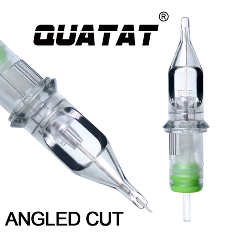 Super Tight Round Liner #12 Extra Long Taper QUATAT Tattoo Needle Cartridges Angled Cut