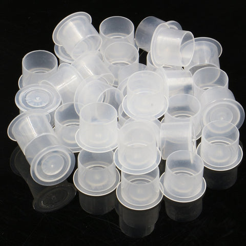 Big Size Transparent Tattoo Ink Cap Wide Base 100pcs Pack